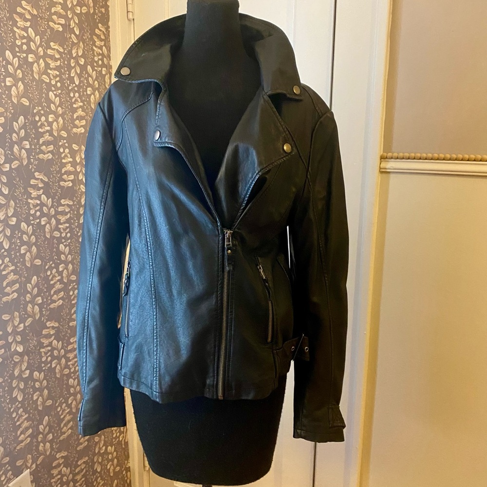 Max Studio Black Leather Jacket